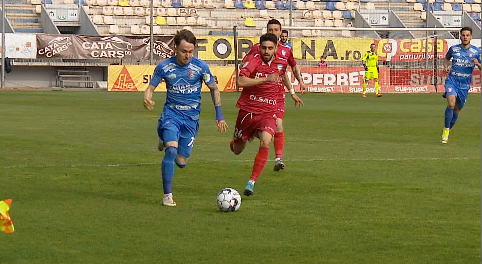 Chindia - FC Botoșani 0-0, ACUM, la Digi Sport 1. Portarul moldovenilor reține o minge pe linia porții