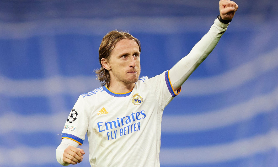 Luka Modric of Real Madrid during the UEFA Champions League match, Quarter Final, Second Leg, between Real Madrid and Chelsea FC played at Santiago Bernabeu Stadium on April 12, 2022 in Madrid, Spain. (Photo by Ruben Albarran / PRESSINPHOTO)