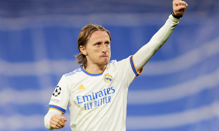 Luka Modric of Real Madrid during the UEFA Champions League match, Quarter Final, Second Leg, between Real Madrid and Chelsea FC played at Santiago Bernabeu Stadium on April 12, 2022 in Madrid, Spain. (Photo by Ruben Albarran / PRESSINPHOTO)