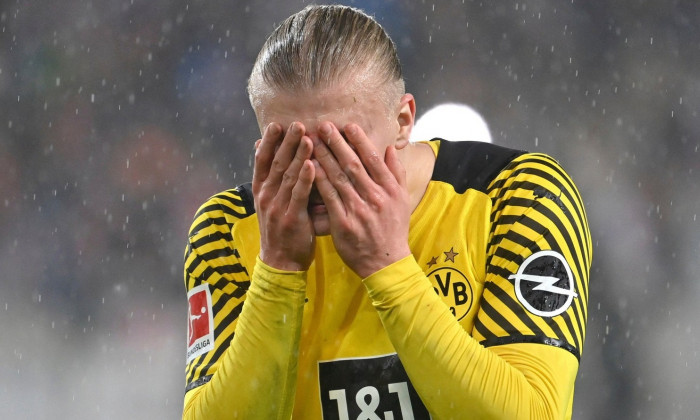 Stuttgart, Germany. 08th Apr, 2022. Erling HAALAND (DO), disappointment, frustrated, disappointed, frustrated, dejected, action, single image, cut single motif, portrait, portrait, portrait. Football 1st Bundesliga season 2021/2022, 29.matchday, matchday2