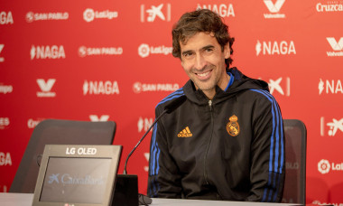 Seville, Spain. 11th Dec, 2021. Raul Gonzalez, head coach of Real Madrid Castilla, seen at the press conference after the Primera RFEF match between Sevilla Atletico and Real Madrid Castilla at Jesus Navas Stadium in Seville. (Photo credit: Mario Diaz Ras