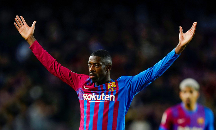 Barcelona, Spain. 24th Apr, 2022. Ousmane Dembele of FC Barcelona during the La Liga match between FC Barcelona and Rayo Vallecano played at Camp Nou Stadium on April 24, 2022 in Barcelona, Spain. (Photo by Sergio Ruiz/PRESSINPHOTO) Credit: PRESSINPHOTO S