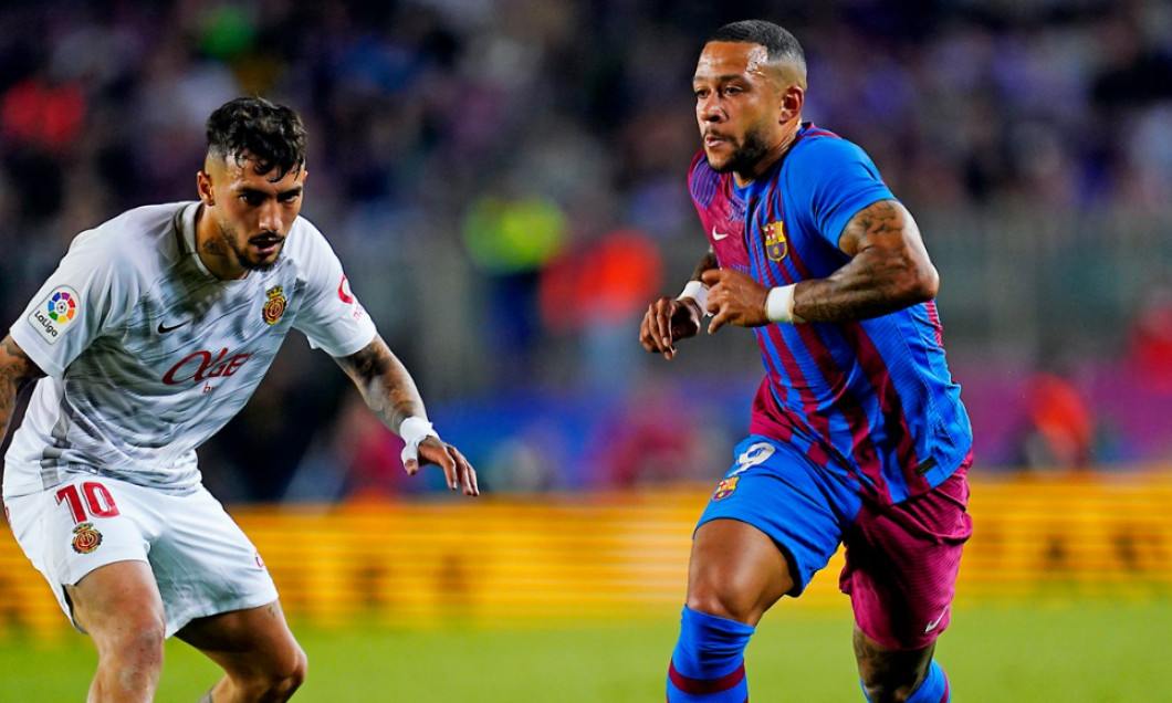 Memphis Depay, marcator în meciul Barcelona – Mallorca / Foto: Profimedia