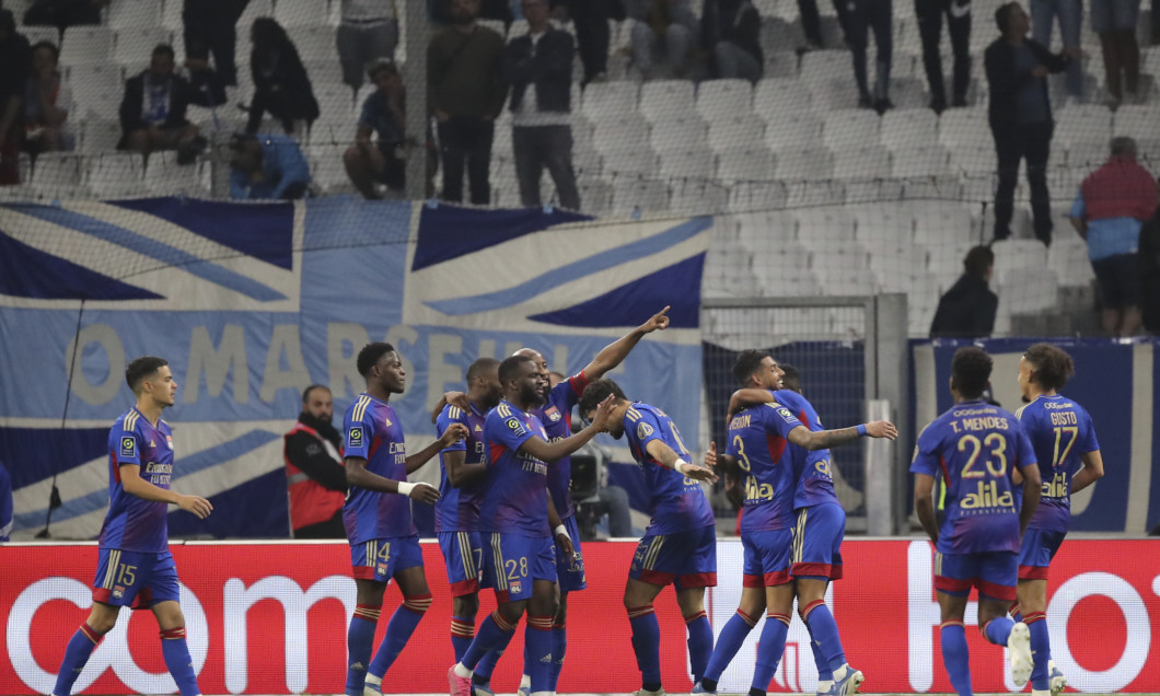 Fotbaliștii lui Lyon, în meciul cu Marseille / Foto: Profimedia