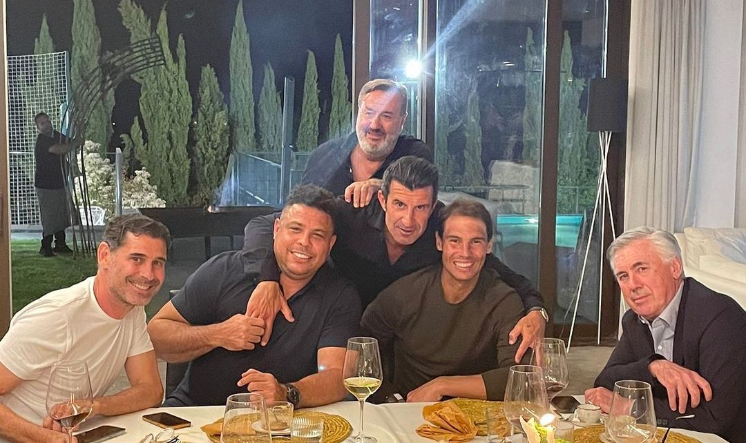 Poză pentru istorie. Ancelotti, Ronaldo brazilianul, Nadal şi Figo, reuniţi la o întâlnire specială