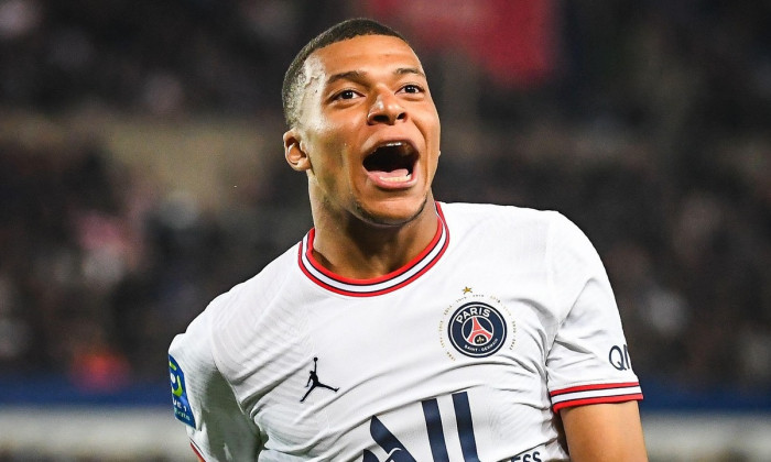 Strasbourg, France. 29th Apr, 2022. Kylian MBAPPE of PSG celebrates his goal during the French championship Ligue 1 football match between RC Strasbourg and Paris Saint-Germain on April 29, 2022 at La Meinau stadium in Strasbourg, France - Photo Matthieu