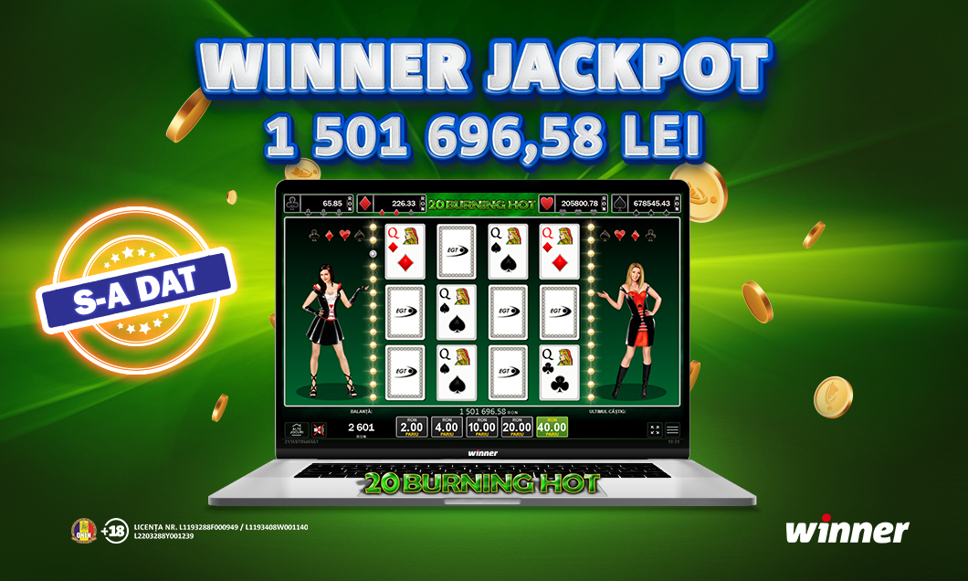 (P) Să vezi și să crezi! Un norocos a câștigat un Jackpot ISTORIC la Winner de 1.500.000 de Leeeeeeei!!!