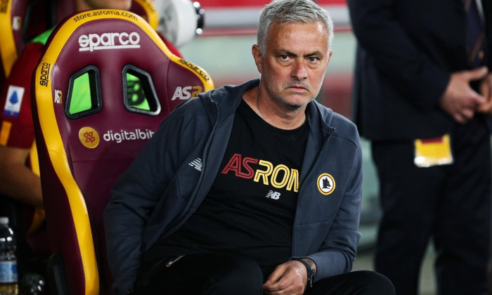 Jose' Mourinho head coach of roma looks on during the Italian championship Serie A football match between AS Roma and Venezia FC on May 14, 2022 at Stadio Olimpico in Rome, Italy - Photo Federico Proietti / DPPI