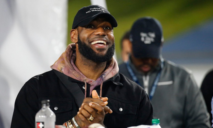 January 12, 2019 Los Angeles Lakers forward LeBron James in attendance during the NFC Divisional Round playoff game between the game between the Los Angeles Rams and the Dallas Cowboys at the Los Angeles Coliseum in Los Angeles, California. Charles Baus/C