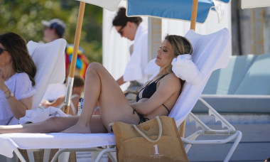 Eugenie Bouchard at the beach in Miami
