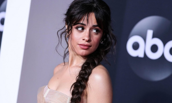 Los Angeles, United States. 24th Nov, 2019. Singer Camila Cabello wearing an Oscar de la Renta dress, Jimmy Choo shoes, and Djula jewelry arrives at the 2019 American Music Awards held at Microsoft Theatre L.A. Live on November 24, 2019 in Los Angeles, Ca