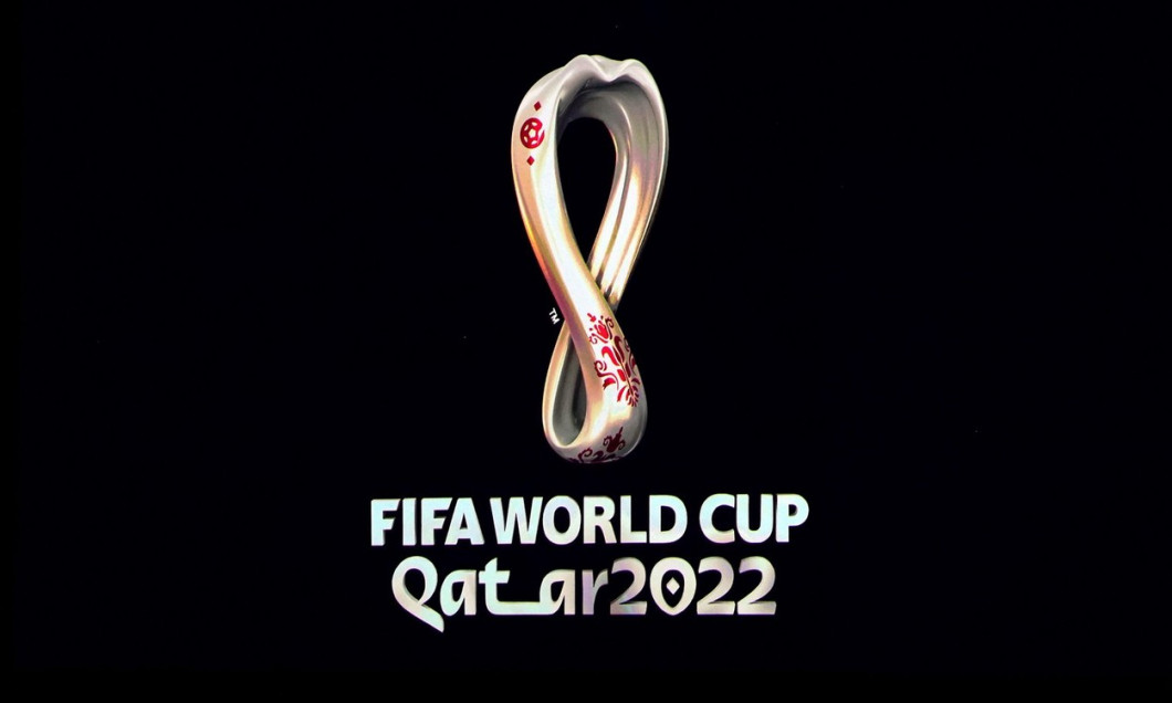 Qatar 2022 Fifa World Cup logo during the FIFA World Cup Qatar 2022 Draw at the Doha Exhibition and Convention Center, Doha. Picture date: Friday April 1, 2022.
