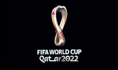 Qatar 2022 Fifa World Cup logo during the FIFA World Cup Qatar 2022 Draw at the Doha Exhibition and Convention Center, Doha. Picture date: Friday April 1, 2022.