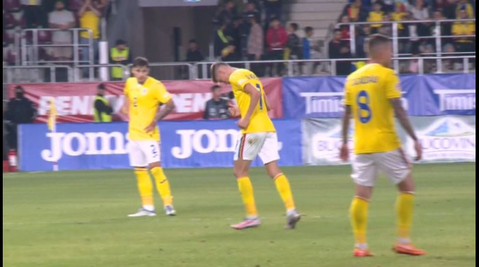 Octavian Popescu, România - Finlanda 1-0 / Foto: captură Digi Sport