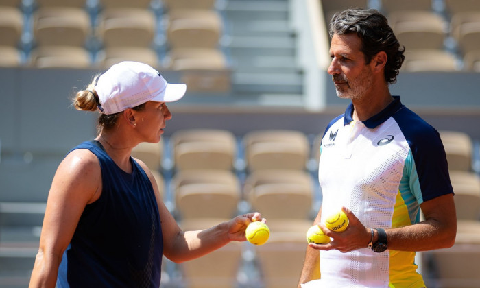 Simona Halep și Patrick Mouratoglou, la Paris / Foto: Profimedia