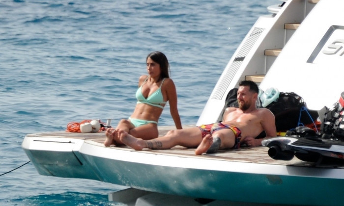 Lionel Messi and wife Antonela Roccuzzo spotted on a yacht in Ibiza