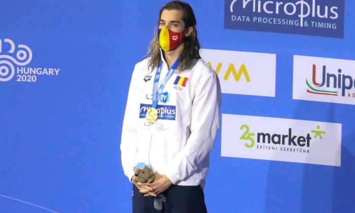 Robert - Andrei Glinta of Roumanie 100 M Backstroke Podium during the 2021 LEN European Championships, Swimming event on May 20, 2021 at Duna Arena in Budapest, Hungary - Photo Laurent Lairys / ABACAPRESS.COM