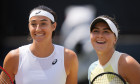 Caroline Garcia și Bianca Andreescu, după finala de la Bad Homburg / Foto: Profimedia