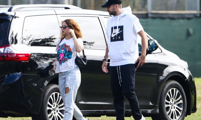 *EXCLUSIVE* Shakira and Gerard Pique support their kids at soccer practice in Miami