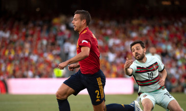Cesar Azpilicueta și Bernardo Silva, într-un meci Spania - Portugalia / Foto: Profimedia