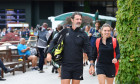 Patrick Mouratoglou entraine Simona Halep lors du tournoi de tennis Wimbledon 2022