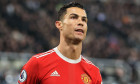 Cristiano Ronaldo #7 of Manchester United reacts to his missed chance