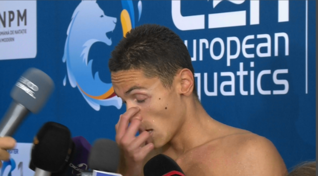 Momentul în care emoțiile au pus stăpânire pe David Popovici: "E ceva total nou, îmi venea să plâng"