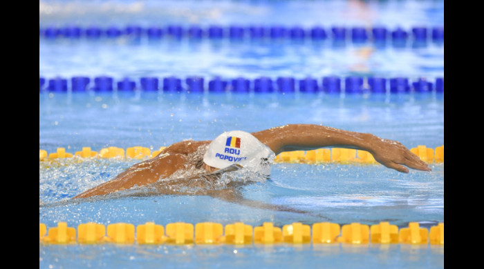 David Popovici, medaliat cu aur la Campionatul European de înot pentru juniori de la Otopeni / Foto: Facebook @FRNPM