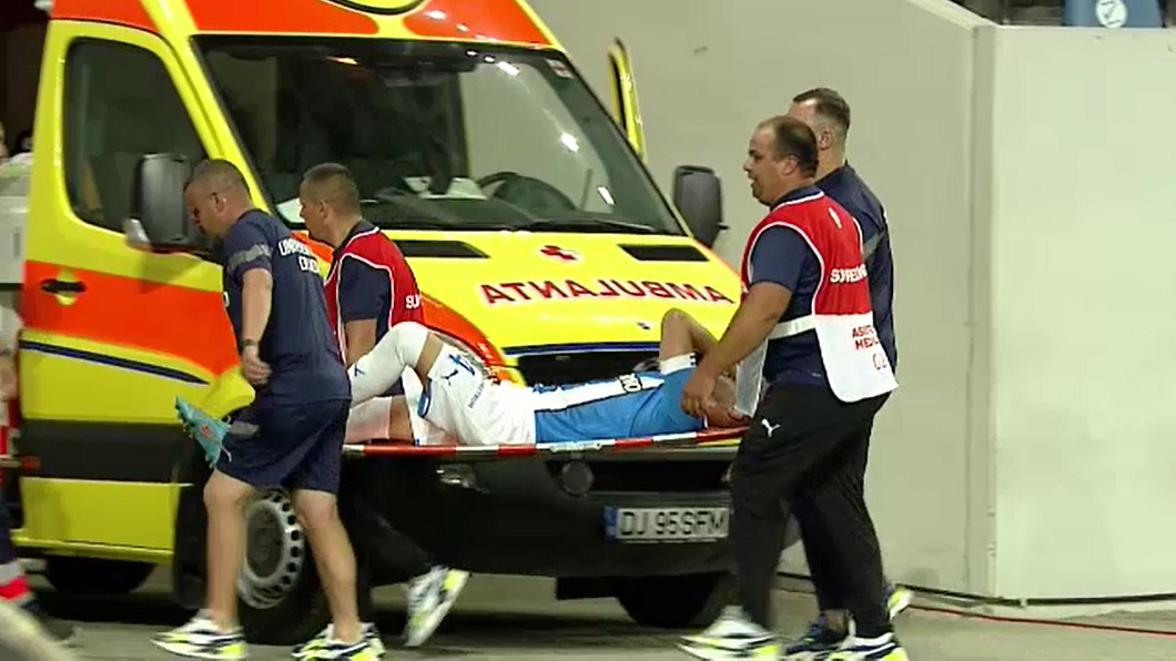 Cât ghinion pentru Ante Roguljic. Croatul, dus cu targa până la Ambulanță, în timpul meciului Craiova - Sepsi