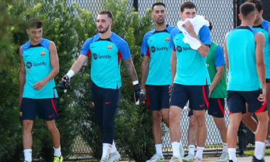 Gerard Pique wears tiny shorts for pre-season practice with Barcelona