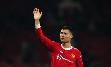 Manchester United's Cristiano Ronaldo applauds the fans following the Premier League match at Old Trafford, Manchester. Picture date: Monday May 2, 2022.