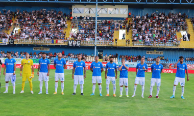 Jucătorii Universității Craiova, înaintea unui meci cu U Cluj / Foto: Sport Pictures