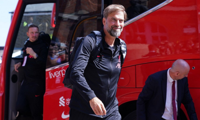 Liverpool manager Jurgen Klopp arrives for the Premier League match at Craven Cottage, London. Picture date: Saturday August 6, 2022.