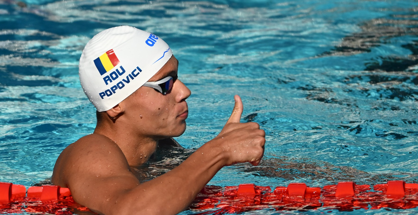 David Popovici și-a câștigat semifinala la 200 de metri liber! E în finală cu cel mai bun timp