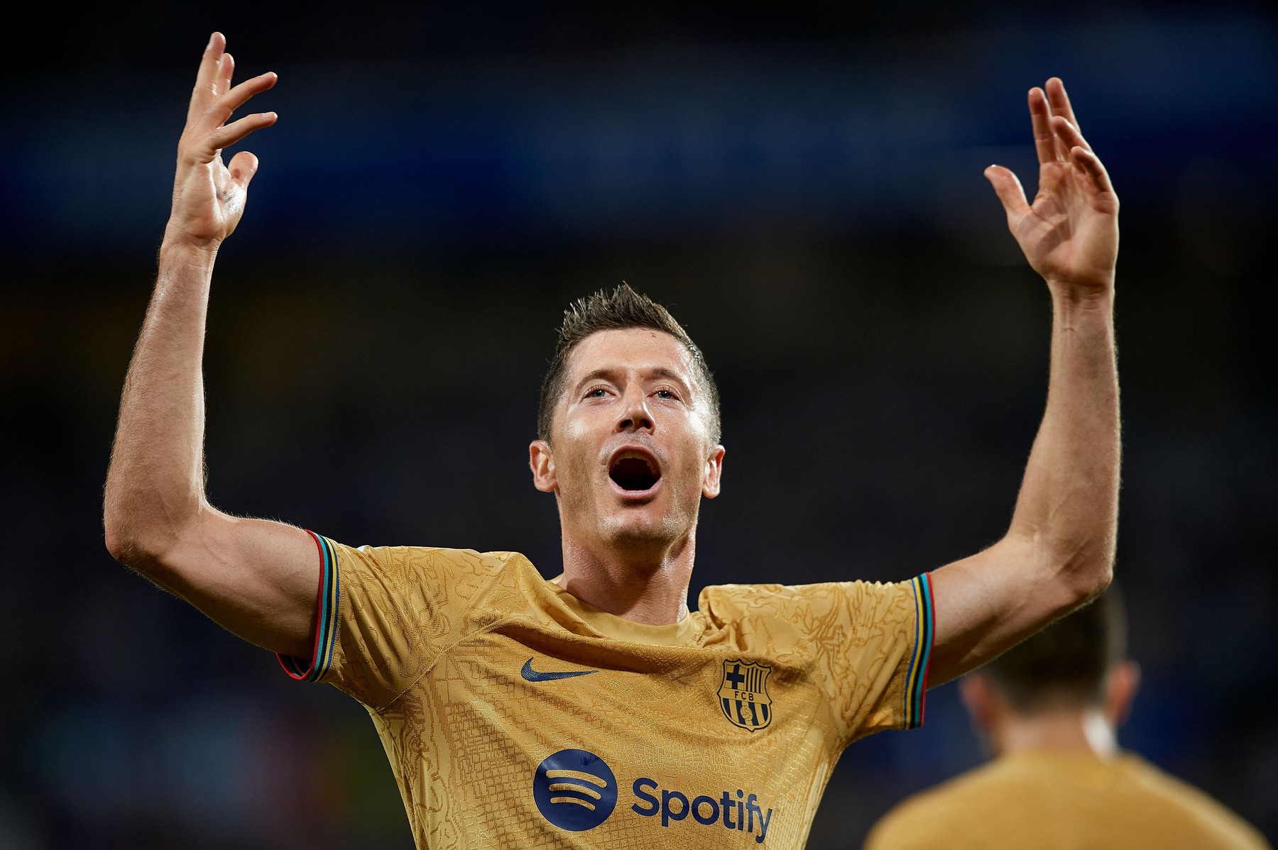 Reacția lui Robert Lewandowski, după ce a reușit primele sale goluri în La Liga