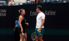 Flushing Meadows, New York, USA. 23rd Aug, 2022. Romania's Simona Halep shares a moment with new coach, Patrick Mouratoglou while practicing for the U.S. Open today at the National Tennis Center in Flushing Meadows, New York. The tournament begins next Mo