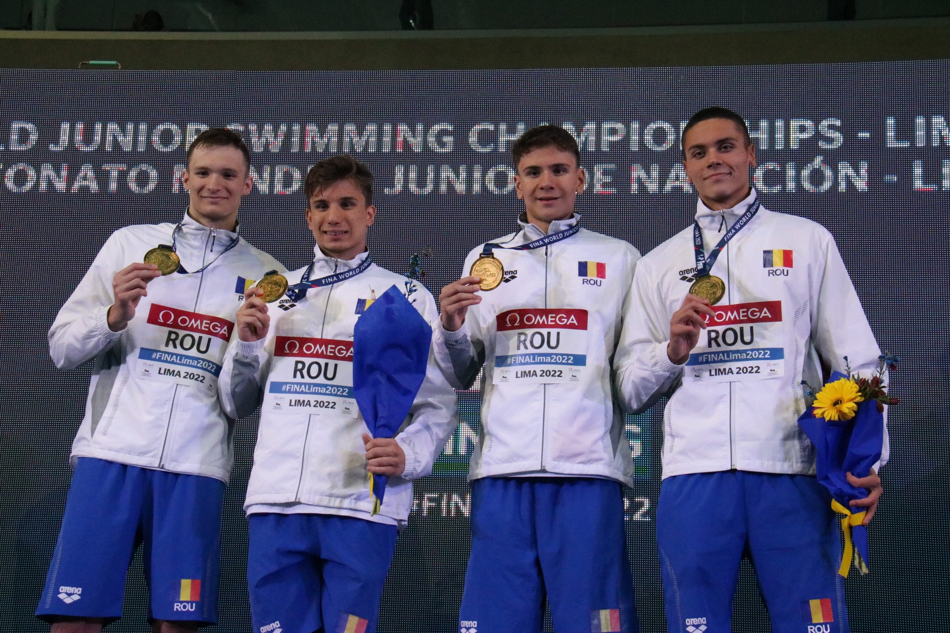 România a luat medalia de aur la Campionatele Mondiale de la Lima, în proba de ștafetă 4x100 liber