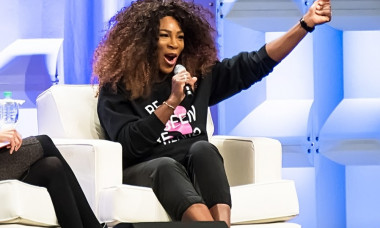 Serena Williams speaks on stage during Keynote Session at Pennsylvania Conference for Women in Philadelphia