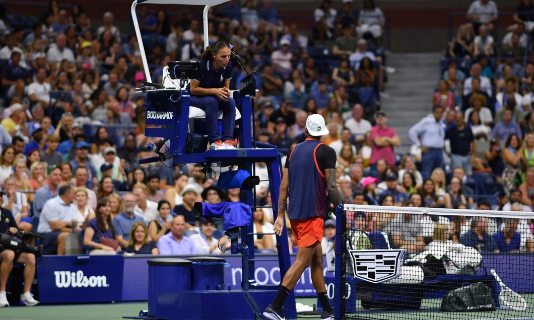 Nick Kyrgios et Daniil Medvedev lors du tournoi de l'US Open à New York