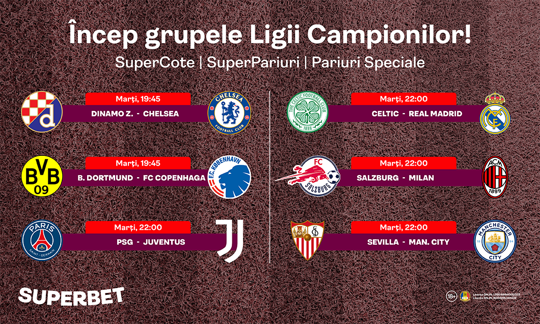(P) Începe SuperFotbalul din grupele Ligii Campionilor!