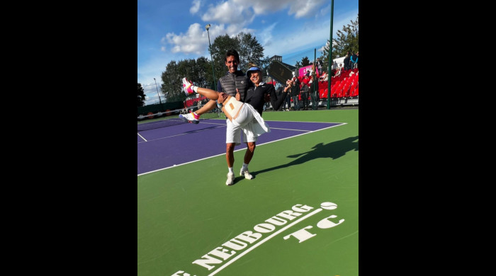 Jaqueline Cristian și antrenorul Thomas Drouet / Foto: Instagram @jaqueline_cristian