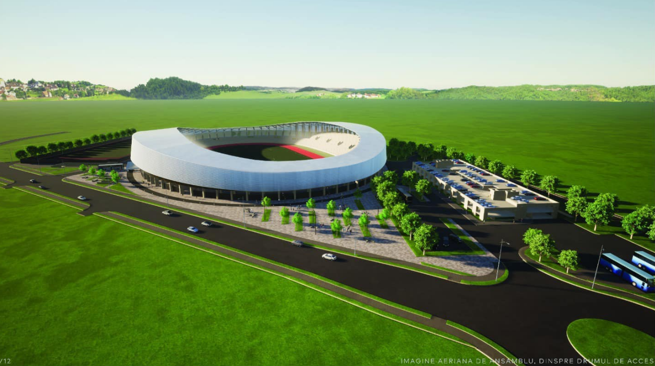 Al doilea stadion modern într-un oraș din România cu 66.000 de locuitori și fără echipă în prima ligă! Va costa o avere