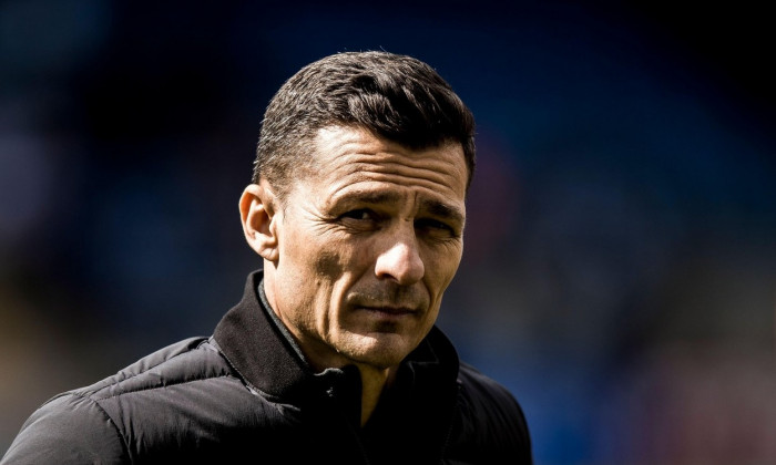 Haderslev, Denmark. 25th Apr, 2021. Head coach Constantin Galca of Vejle Boldklub seen during the 3F Superliga match between Soenderjyske and Vejle Boldklub at Sydbank Park in Haderslev. (Photo Credit: Gonzales Photo/Alamy Live News