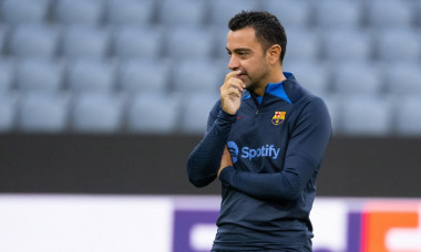 Munich, Germany. 12th Sep, 2022. Soccer: Champions League, Bayern Munich - FC Barcelona, Group Stage, Group C, Matchday 2. Final training FC Barcelona at the Allianz Arena. Coach Xavier "Xavi" Hernandez of Barcelona leads the training. Credit: Sven Hoppe/