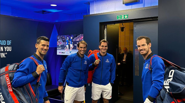 Federer, Djokovic, Nadal și Murray, moment legendar înainte de Laver Cup. Poza de milioane + Mesajul emoționant al sârbului