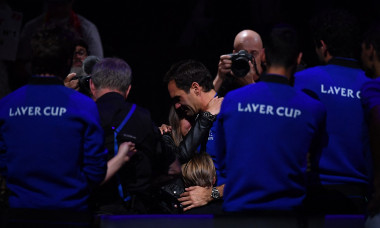 Tennis : Roger Federer, tire sa réverence en larmes, lors de Laver Cup à l&apos;O2 arena de Londres