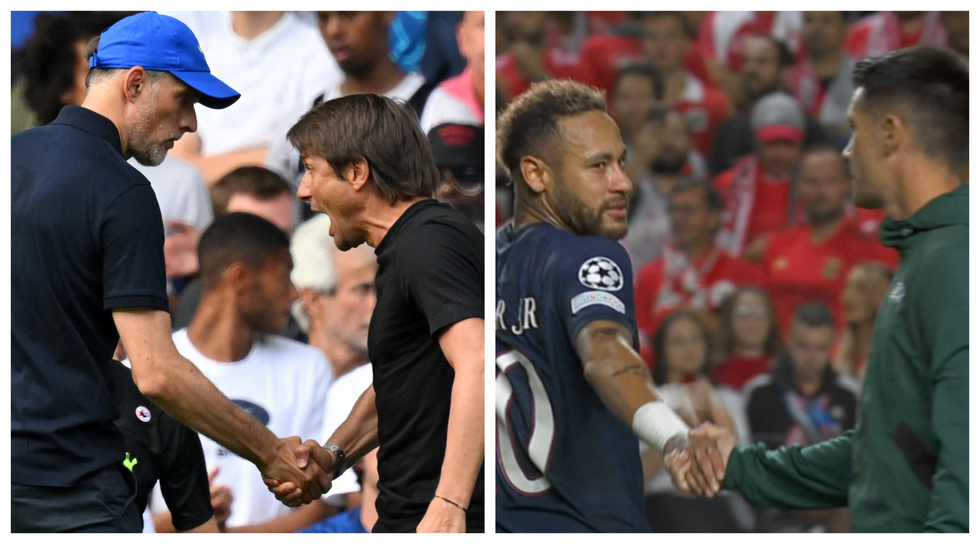 Neymar a reprodus salutul dintre Conte și Tuchel când a mers să îl felicite pe arbitru pentru prestația sa