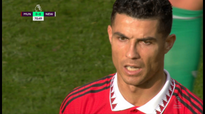 Cristiano Ronaldo în momentul schimbării din minutul 72 / Foto: Captură Digi Sport