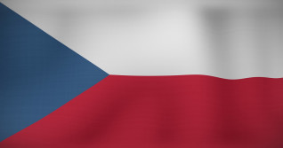 Image of moving flag of czech republic waving
