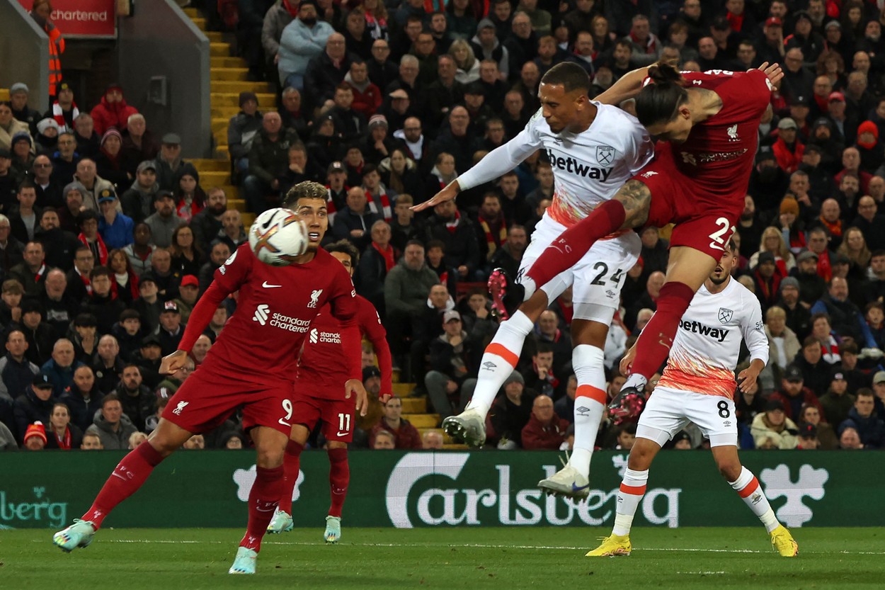 Liverpool – West Ham 1-0, ACUM, pe Digi Sport 4. Gazdele caută un nou succes după cel obținut cu Manchester City